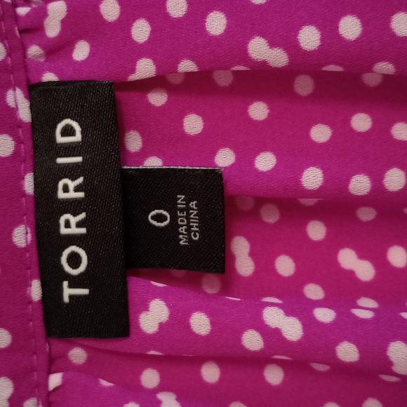 TORRID polka dot purple button size 0 - Picture 3 of 9